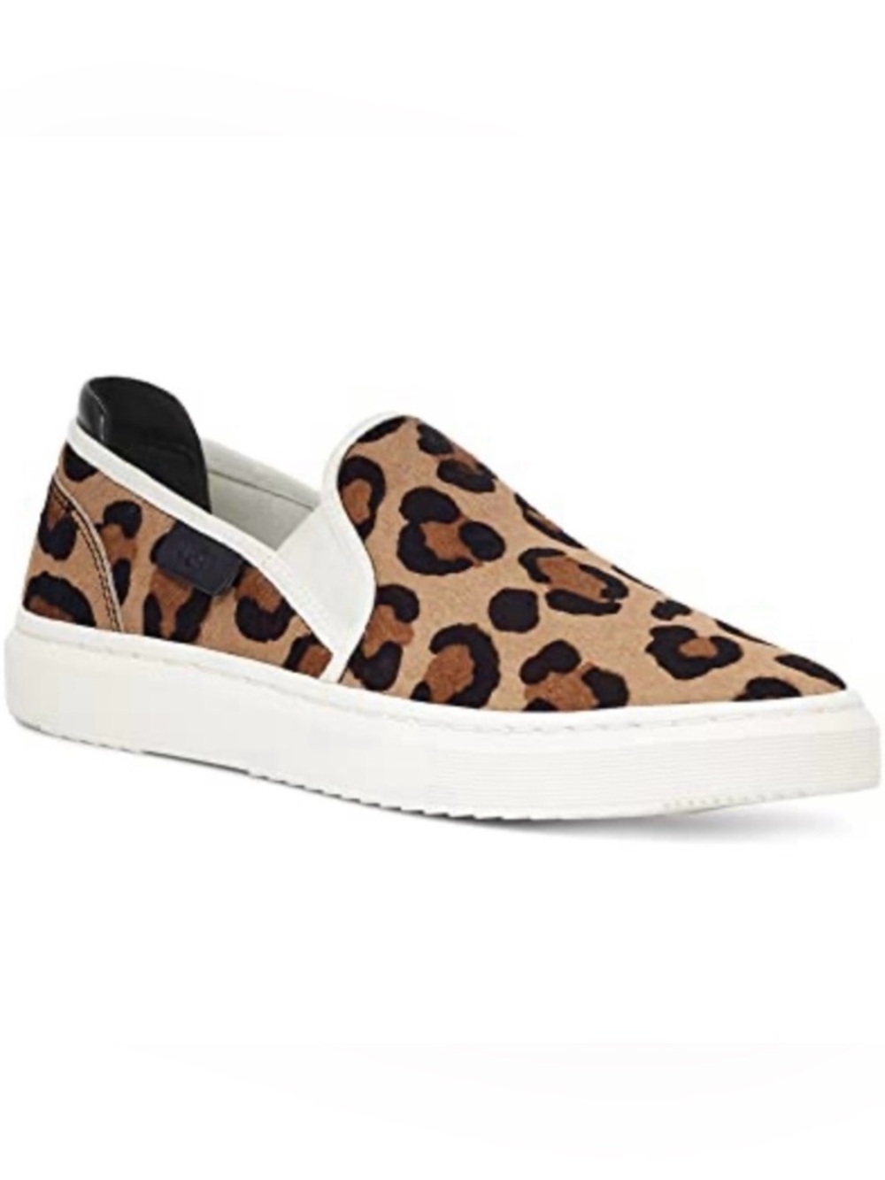 UGG Jass Exotic Calf Hair Leopard Print Slip-On Fall Platform Sneakers Size 7